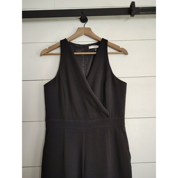 Trina Turk Black Size 6 Sleeveless Wide Leg Jumpsuit V-Neck Draped Front - Picture 4 of 9